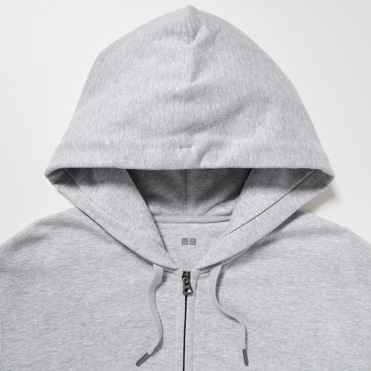 sudadera con capucha y cremallera uniqlo para hombre gris