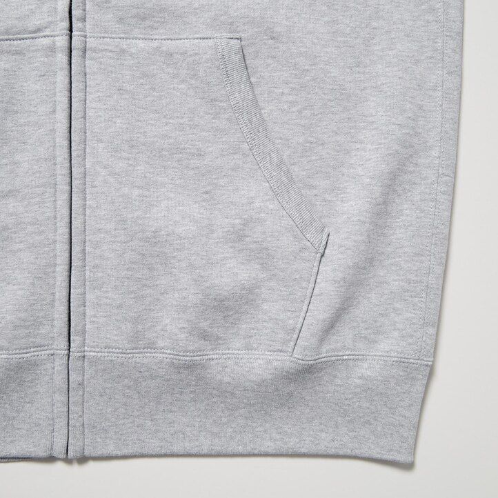 sudadera con capucha y cremallera uniqlo para hombre gris