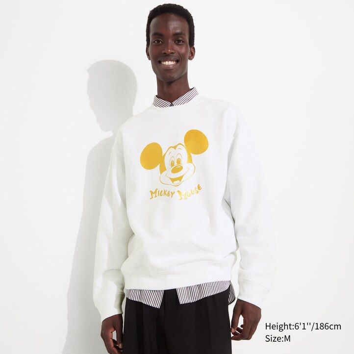 sudadera con capucha blanca uniqlo mickey shines ut graphic para hombre