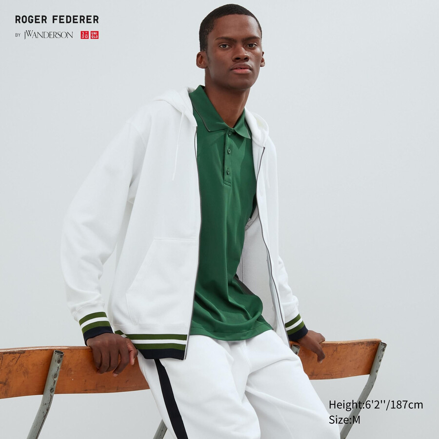 sudadera con capucha y cremallera uniqlo blanca para hombre