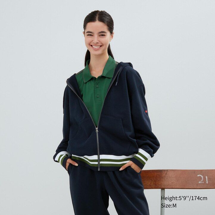 sudadera con capucha y cremallera uniqlo blanca para hombre