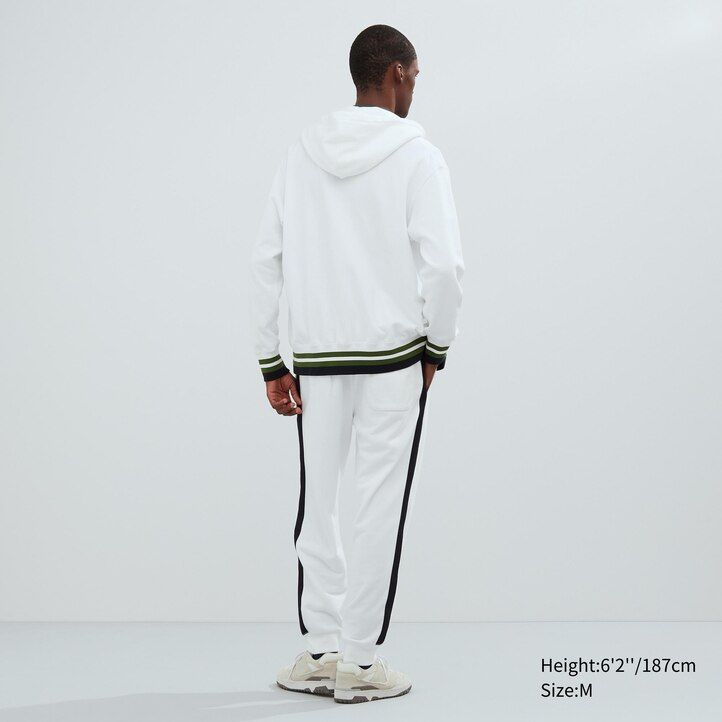 sudadera con capucha y cremallera uniqlo blanca para hombre