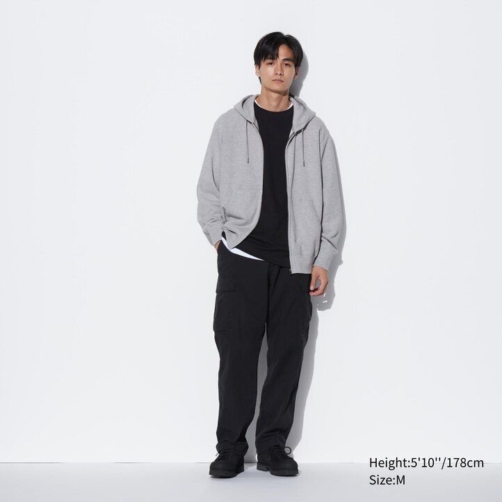 sudadera con capucha y cremallera uniqlo sweat para hombre azul