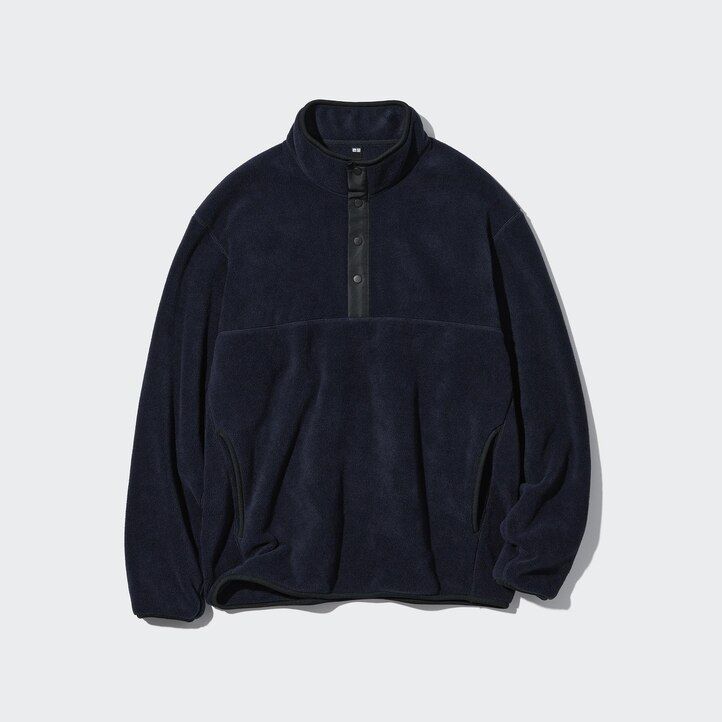 sudadera con capucha y botones de forro polar uniqlo blanca para hombre