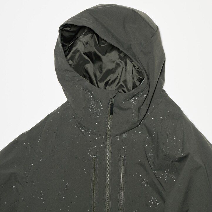 chaquetas híbridas de plumón 3d uniqlo para hombre gris oscuro