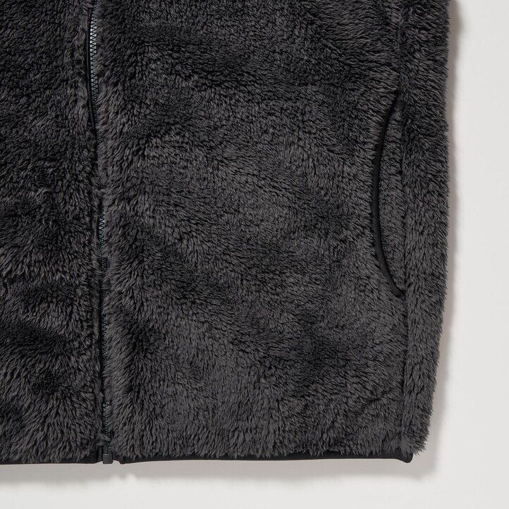 chaquetas de forro polar esponjoso uniqlo blancas con cremallera para hombre