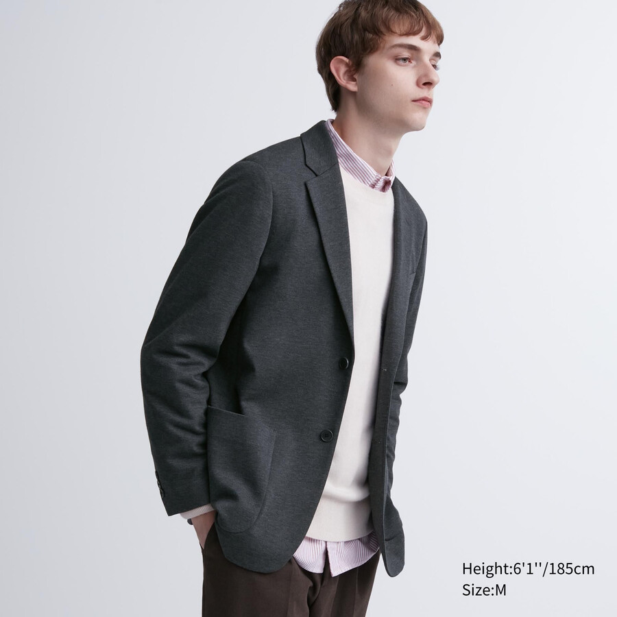 chaquetas uniqlo comfort para hombre en gris oscuro