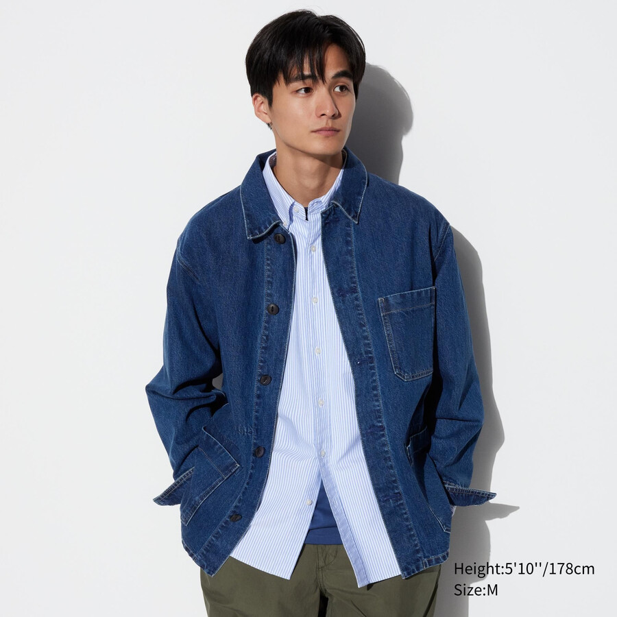 chaquetas vaqueras utilitarias uniqlo para hombre en azul