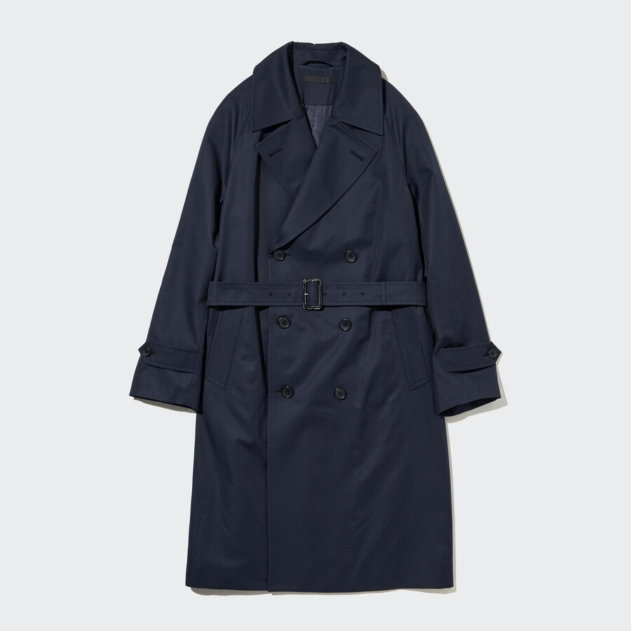 chaquetas tipo gabardina uniqlo para hombre en color azul marino