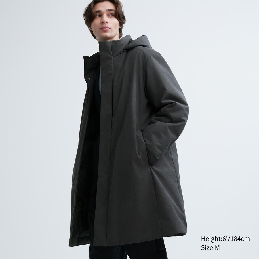 chaquetas de plumón híbridas uniqlo gris oscuro para hombre