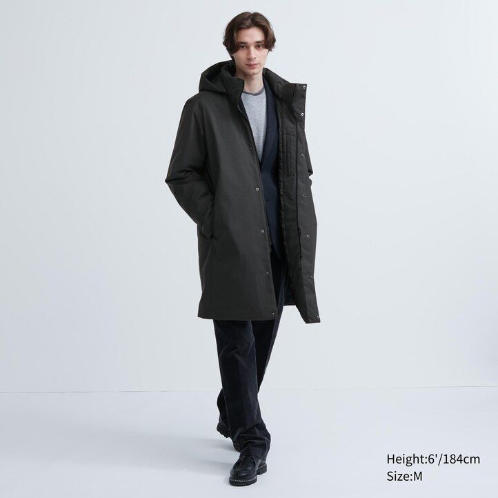 chaquetas de plumón híbridas uniqlo gris oscuro para hombre