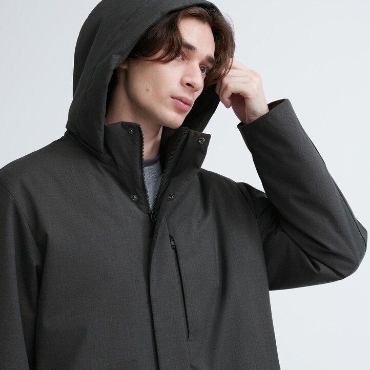 chaquetas de plumón híbridas uniqlo gris oscuro para hombre