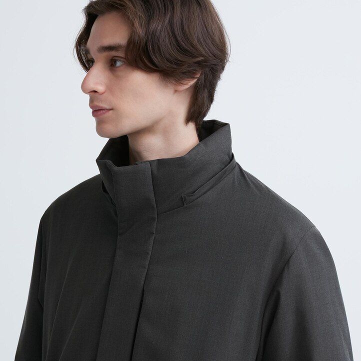 chaquetas de plumón híbridas uniqlo gris oscuro para hombre