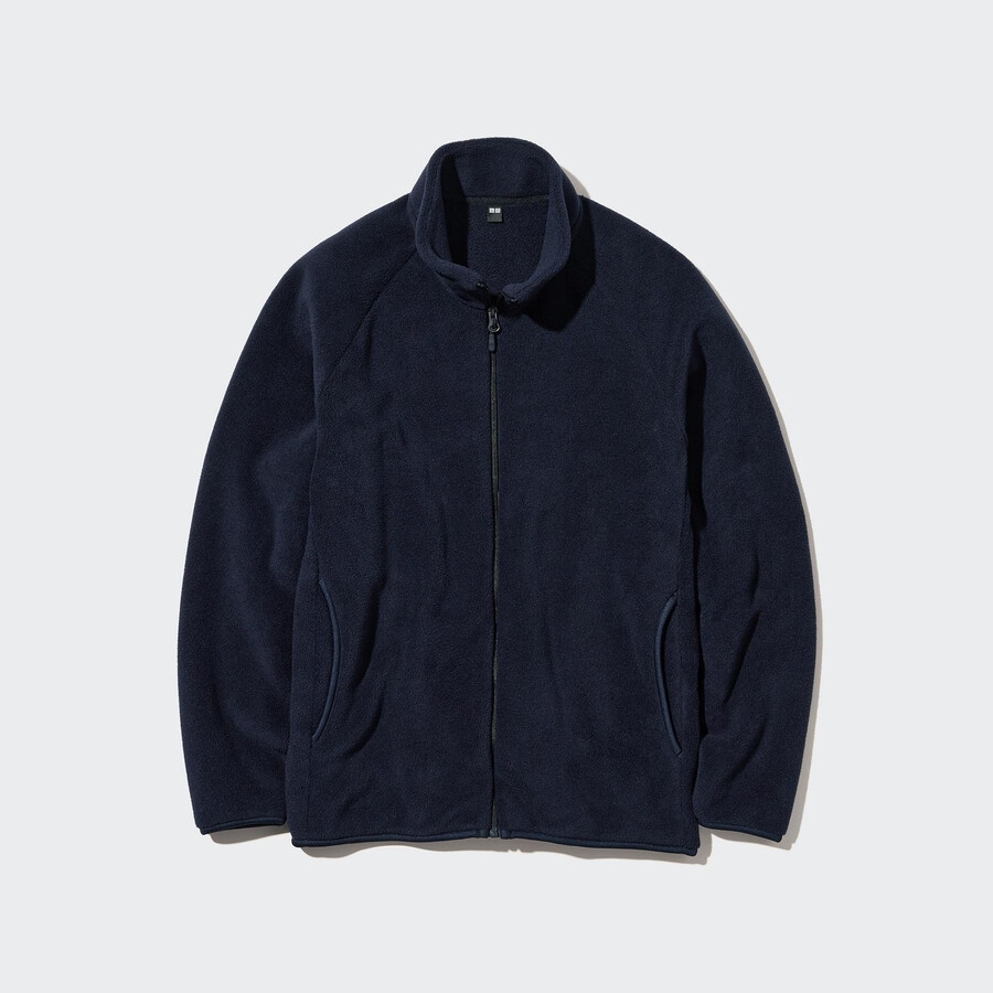 chaquetas polares con cremallera uniqlo para hombre en azul marino