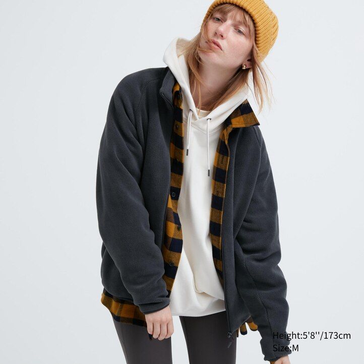 chaquetas polares con cremallera uniqlo para hombre en azul marino