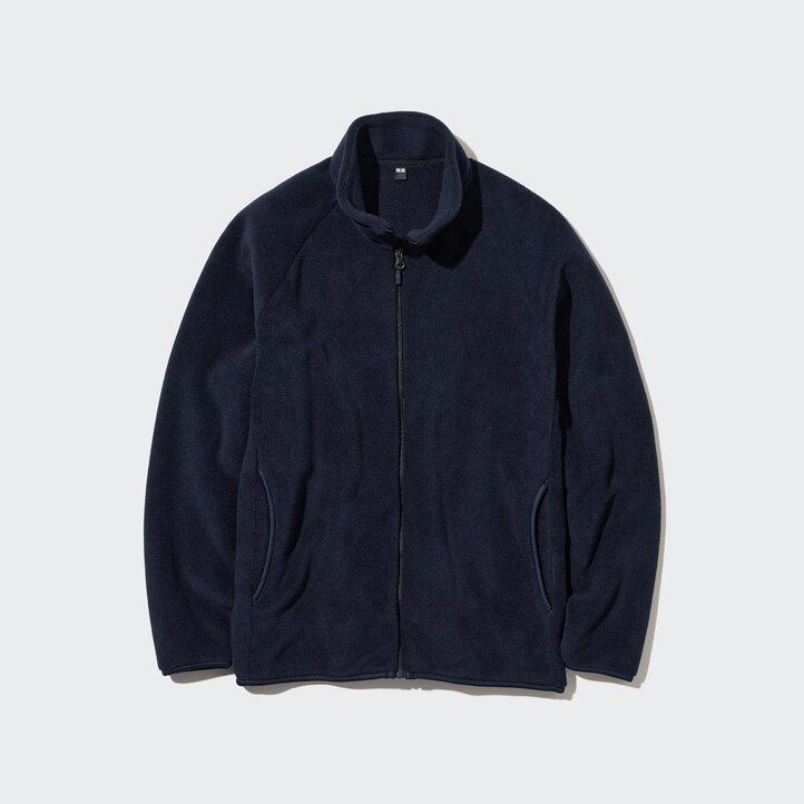 chaquetas polares con cremallera uniqlo para hombre en azul marino