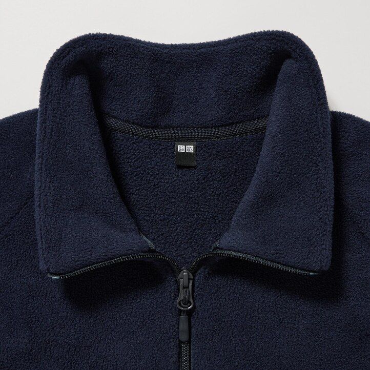 chaquetas polares con cremallera uniqlo para hombre en azul marino