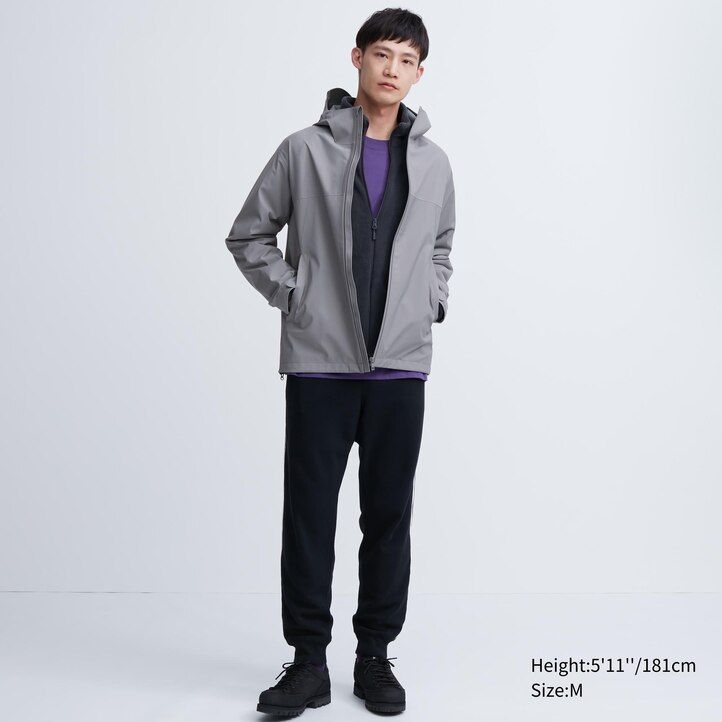 chaquetas uniqlo blocktech con corte 3d para hombre en gris
