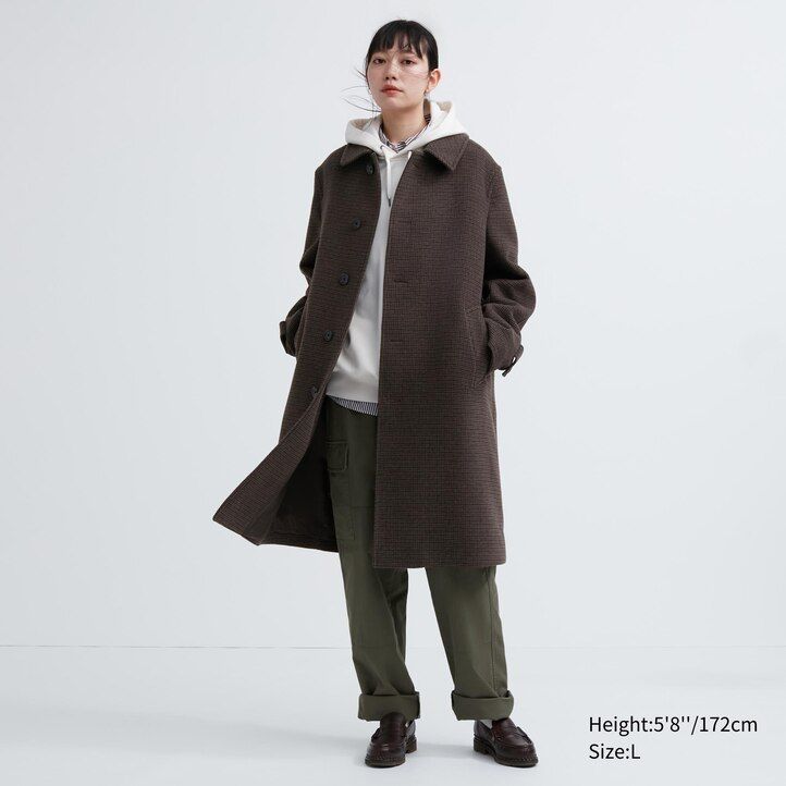 chaquetas uniqlo balmacaan color oliva para hombre