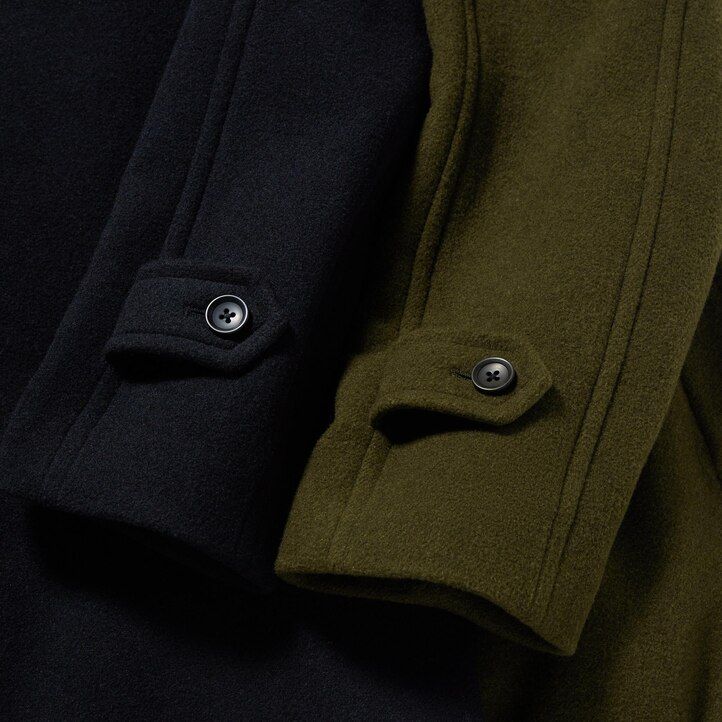 chaquetas uniqlo balmacaan color oliva para hombre
