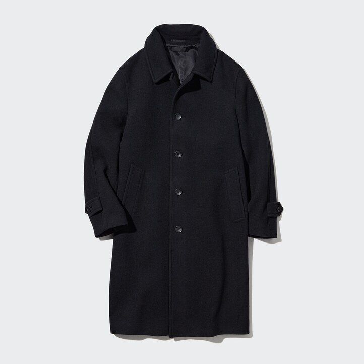 chaquetas uniqlo balmacaan color oliva para hombre