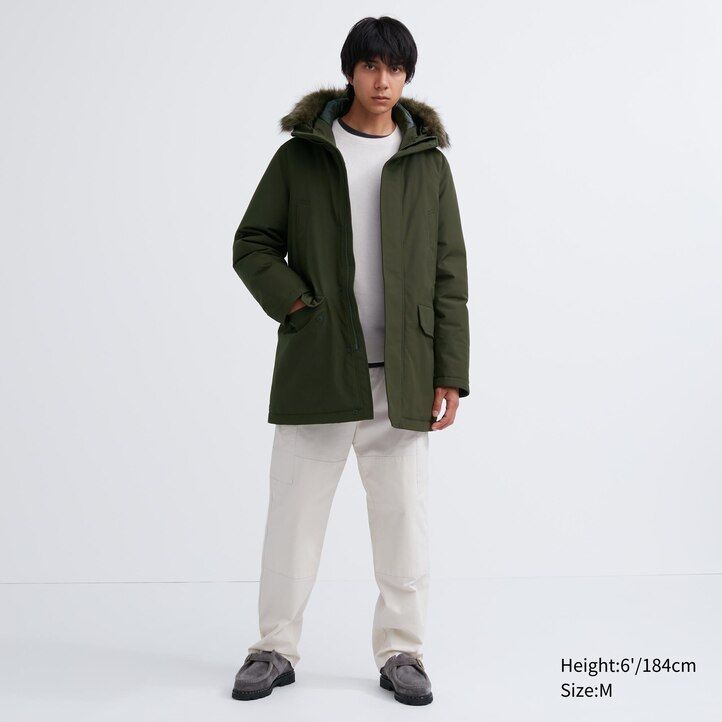 chaquetas de plumón híbridas ultra cálidas uniqlo para hombre color negro