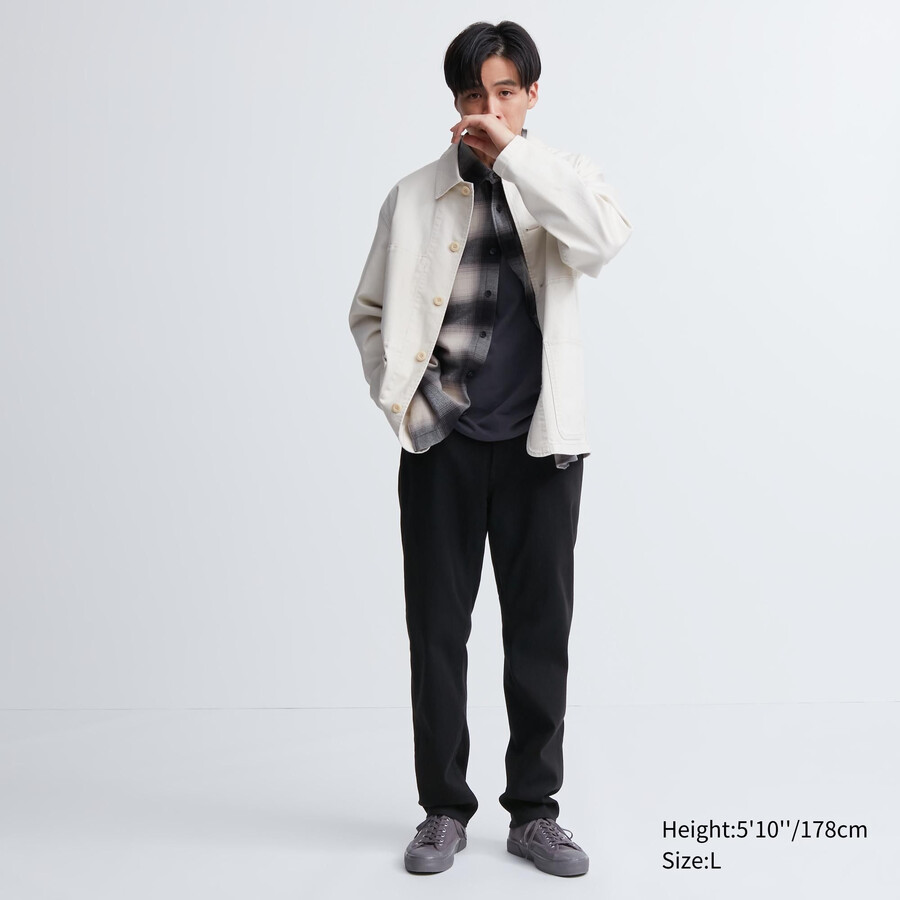 vaqueros uniqlo ezy ultra stretch soft para hombre color negro
