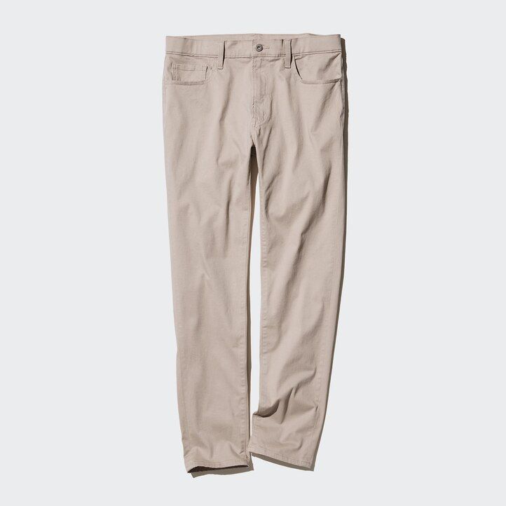vaqueros ajustados ultraelásticos uniqlo para hombre en color beige