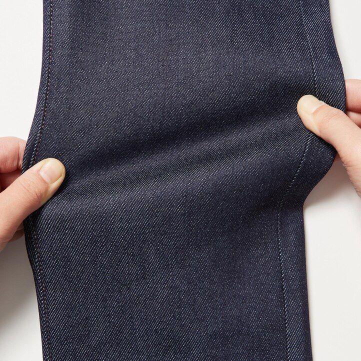 vaqueros ajustados elásticos con orillo de uniqlo azul marino para hombre