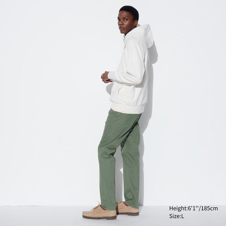 vaqueros ajustados ultraelásticos uniqlo para hombre en color oliva