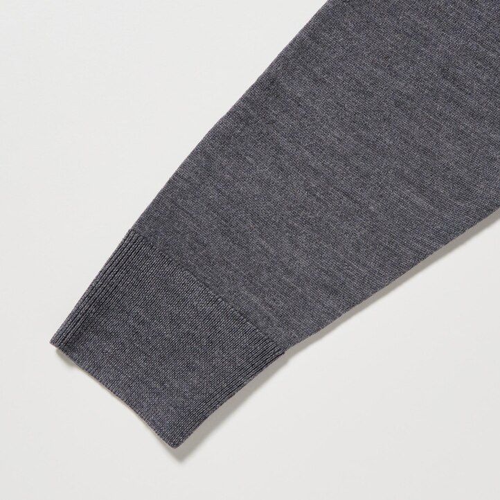 jerséis de cuello en v uniqlo extra fine merino para hombre color verde