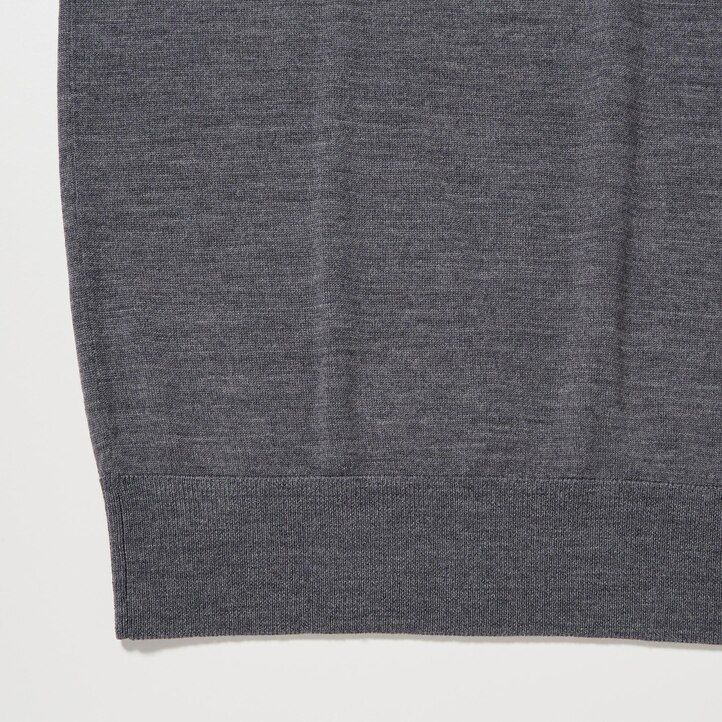 jerséis de cuello en v uniqlo extra fine merino para hombre color verde