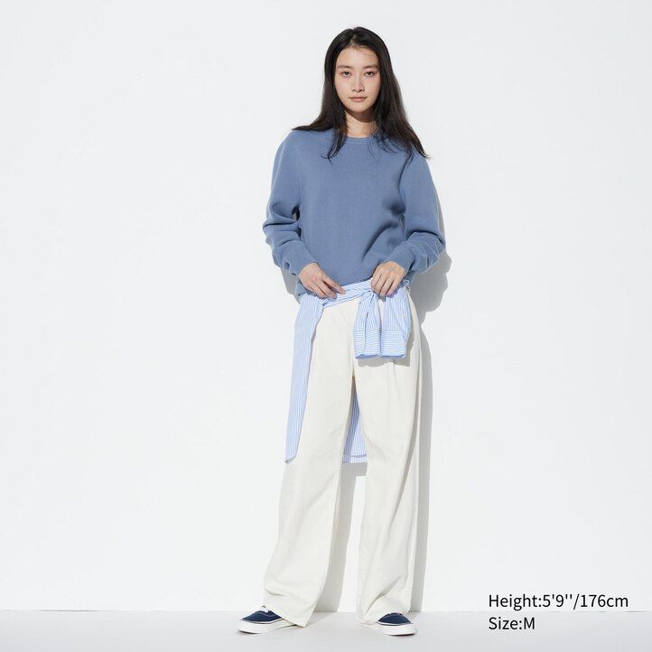suéteres de cuello redondo acanalados lavables milano de uniqlo para hombre color verde