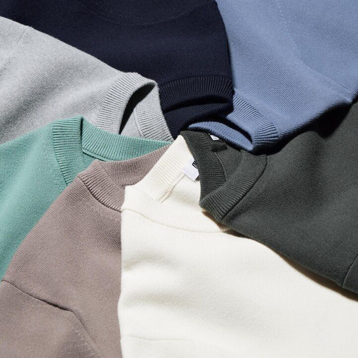suéteres de cuello redondo acanalados lavables milano de uniqlo para hombre color verde