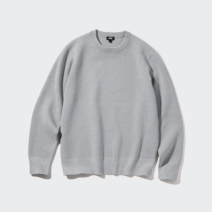 suéteres de cuello redondo acanalados lavables milano de uniqlo para hombre color verde