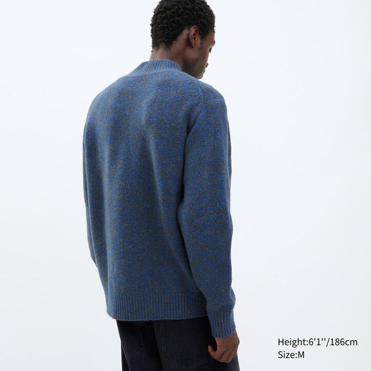 jerséis de cuello alto de hilo soufflé de uniqlo naranja para hombre