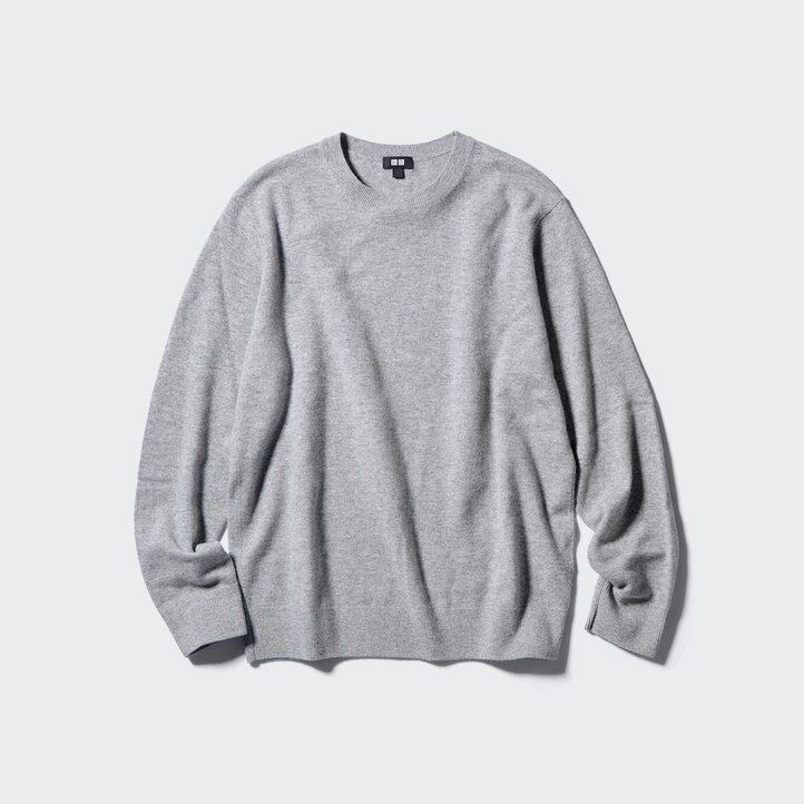 suéteres de cuello redondo uniqlo 100pctshmere para hombre color azul marino