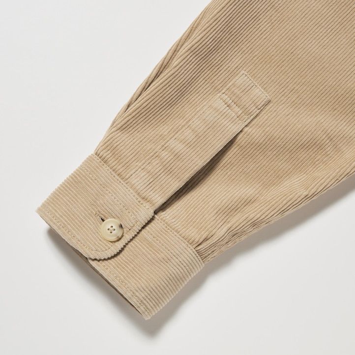 camisa de trabajo extragrande de pana uniqlo para hombre en beige