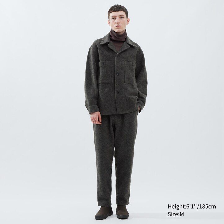 camisa de forro polar uniqlo para hombre gris
