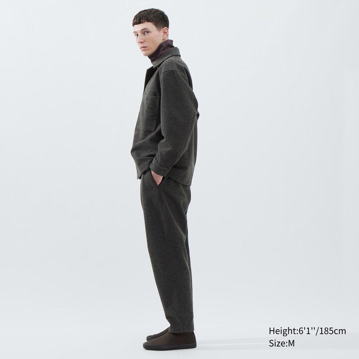camisa de forro polar uniqlo para hombre gris