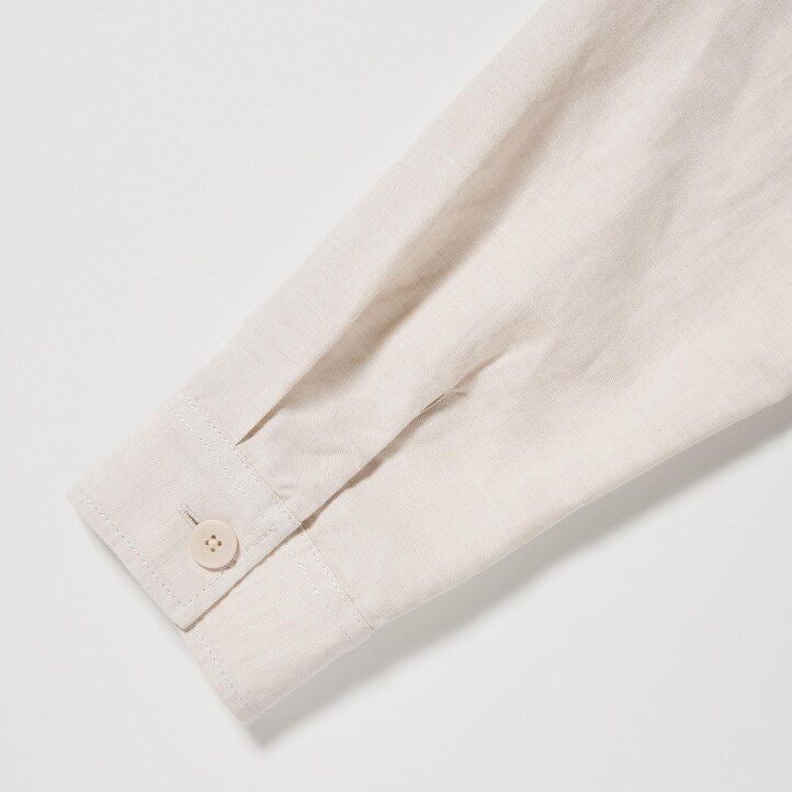 camisa de lino y algodón uniqlo para hombre en color oliva