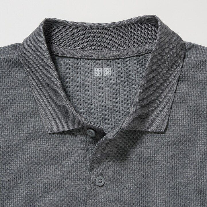 polo uniqlo dry ex gris para hombre