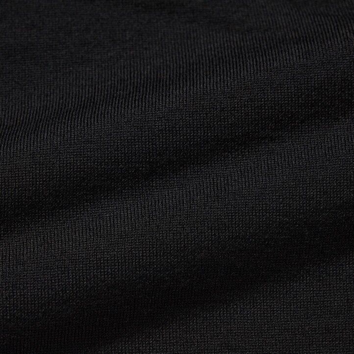 polo uniqlo negro con mangas de punto de merino extrafino 100 para hombre