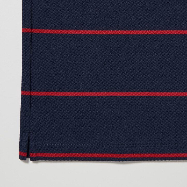 polo de rayas piqué seco uniqlo para hombre blanco