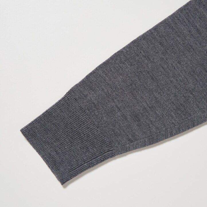 polo de punto con mangas de merino extrafino 100 uniqlo para hombre en color oliva