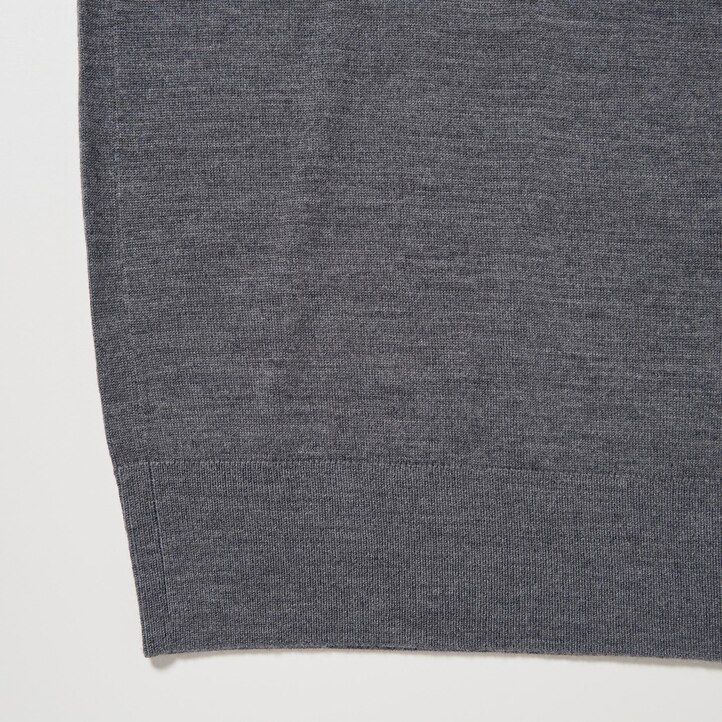polo de punto con mangas de merino extrafino 100 uniqlo para hombre en color oliva