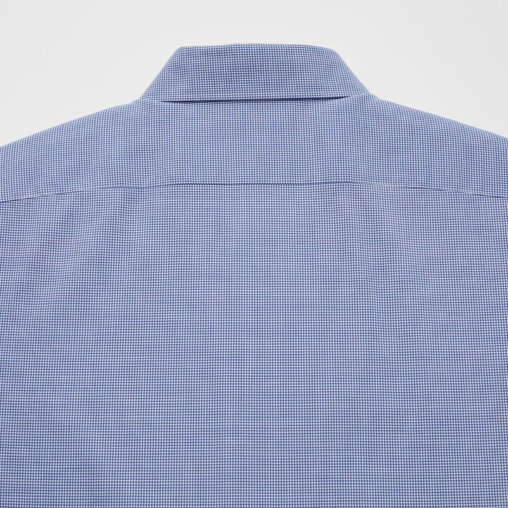 camisas de hombre uniqlo easyre stretch slim fit con cuello semicutaway a cuadros azules