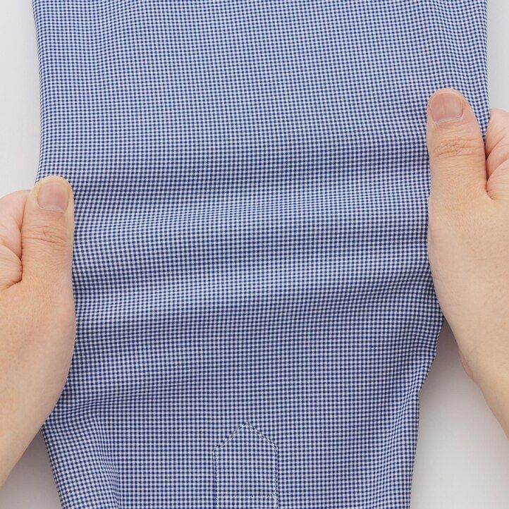 camisas de hombre uniqlo easyre stretch slim fit con cuello semicutaway a cuadros azules