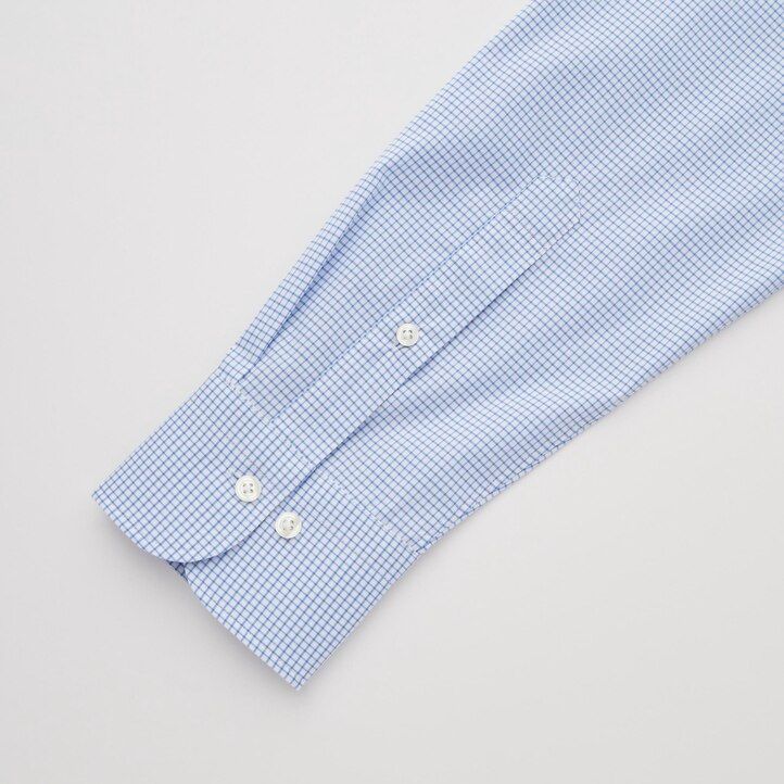 camisas uniqlo easyre stretch slim fit a cuadros con cuello semicutaway para hombre en azul
