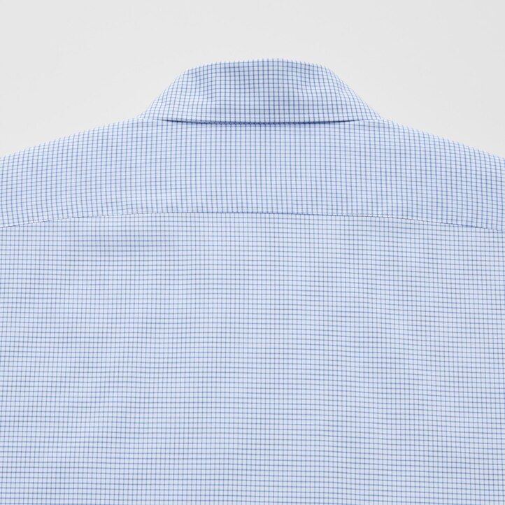 camisas uniqlo easyre stretch slim fit a cuadros con cuello semicutaway para hombre en azul